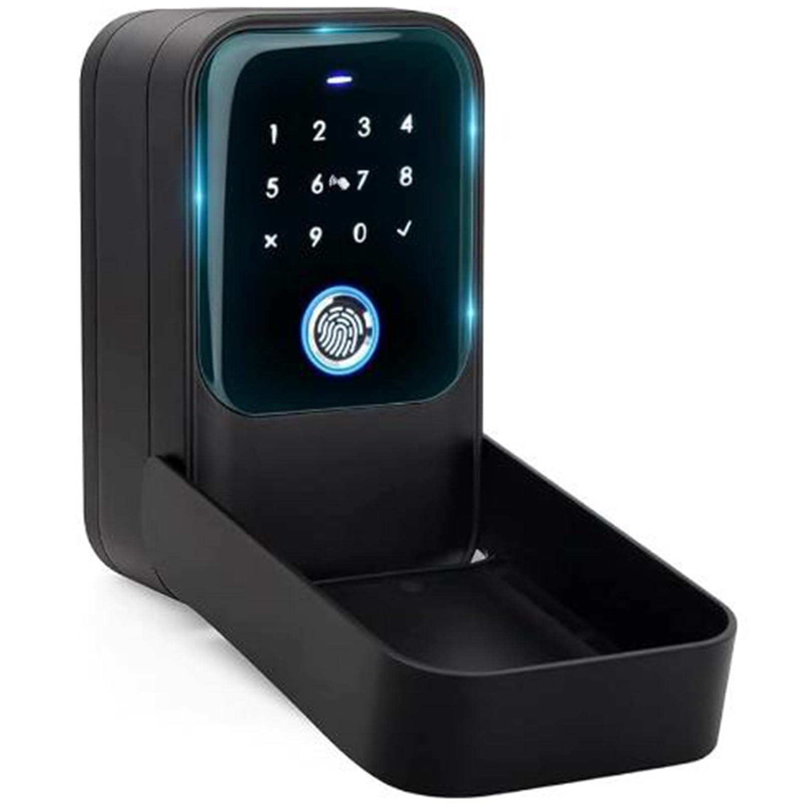 Smart Schlüsseltresor mit Fingerabdruck und Zahlencode, 5 Möglichkeiten zum Entsperren, Öffnung Durch Smartphone, Wasserdichter Schlüsselschrank für Zuhause/Airbnb/Garage (mit Aufhänger)