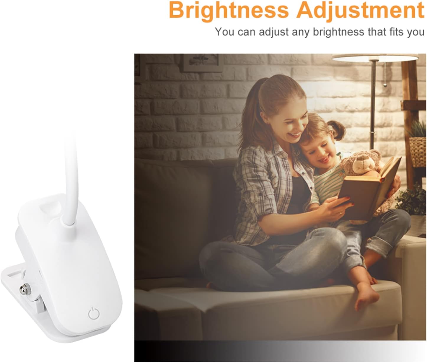 Recharge LED Desk Lamp with Clip Eye-Caring LED Light,3 Color Lighting Dimmable,Power by USB Port 5W 360° Adjustable Flexible LED Clamp Reading Light for Home Office