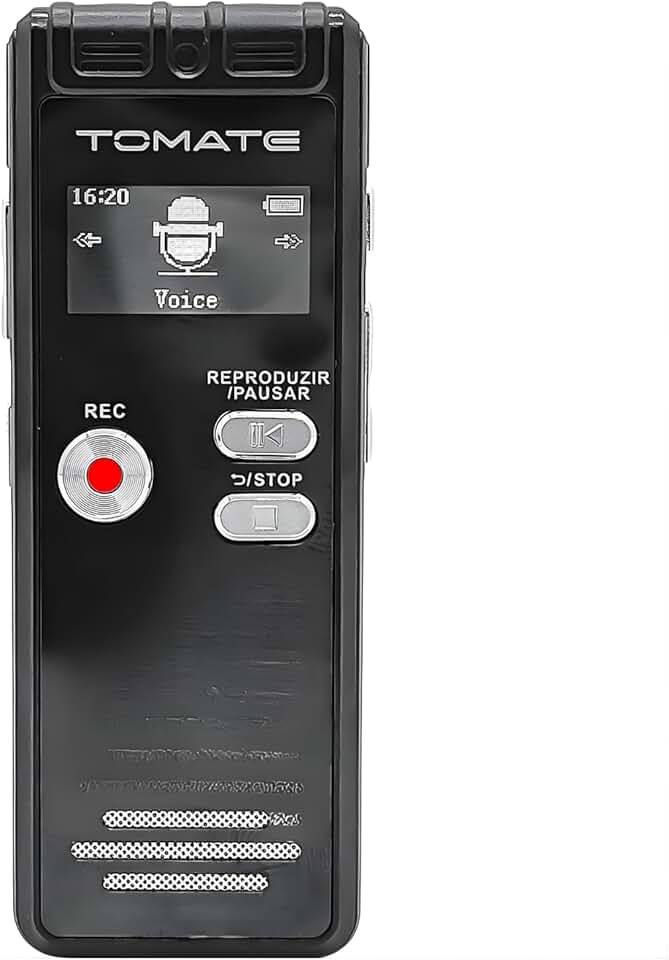 Gravador de Voz Digital Portátil 8GB Áudio Claro e Alta Sensibilidade Bateria de Longa Duração Reprodução Integrada Para Aulas, Reuniões e Entrevistas