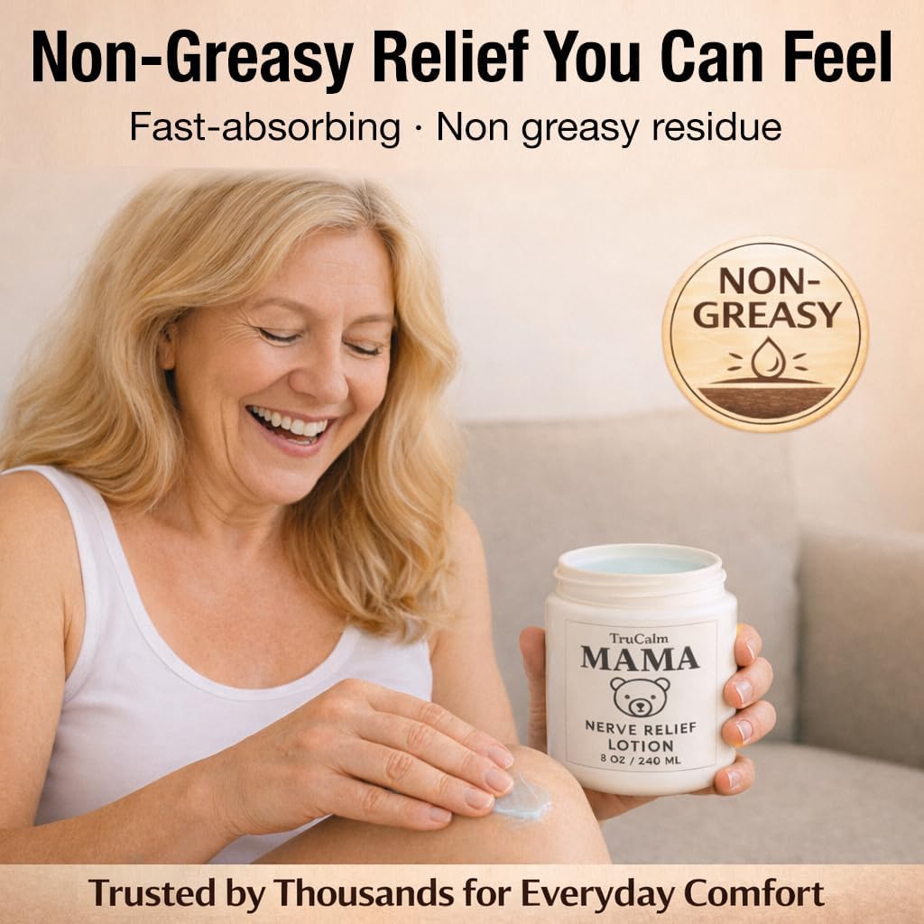 Mama Lotion – Neuropathy Nerve Relief Cream with Magnesium Chloride – Maximum Strength Comfort for Feet, Hands, Legs & Toes – Fast-Absorbing and Non-Greasy Formula – Super Value XL 8 Oz