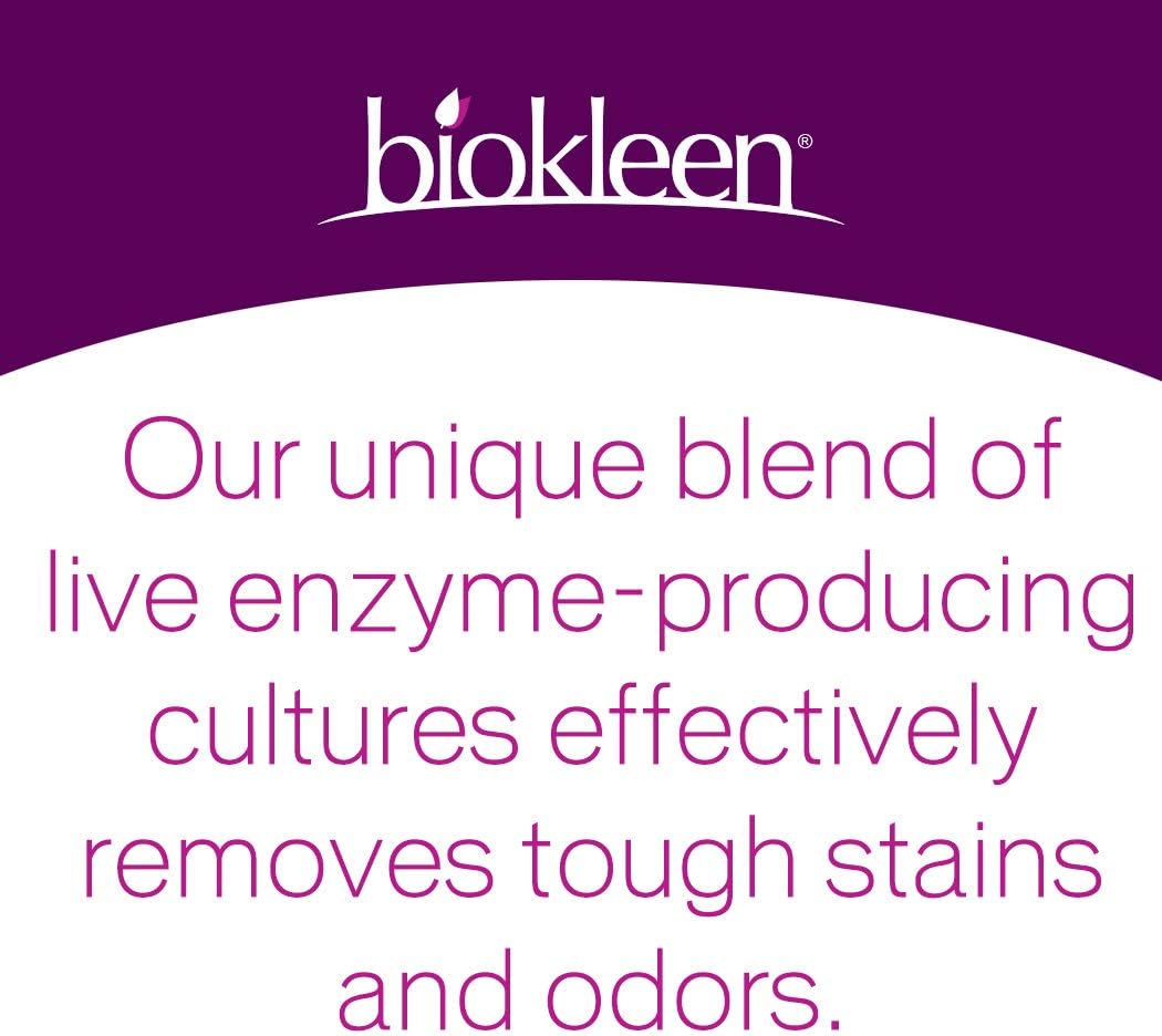 Biokleen Bac-Out Stain+Odor Remover, Destroys Stains & Odors Safely, for Pet Stains, Laundry, Diapers, Wine, Carpets, & More, Eco-Friendly, Non-Toxic, Plant-Based, 16 Ounces (Pack of 12)