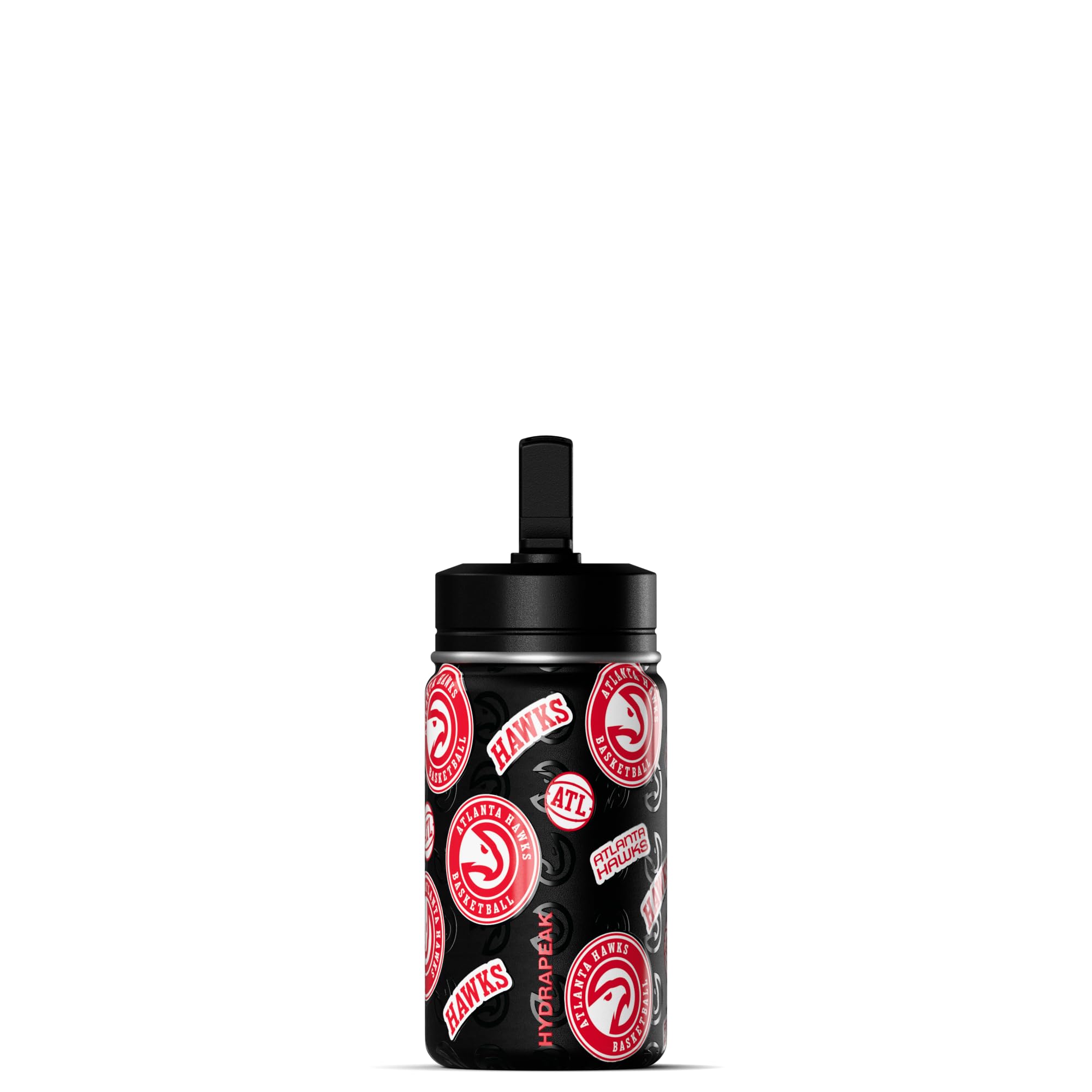 Hydrapeak x NBA Officially Licensed Atlanta Hawks 14oz Mini Kids Water Bottle with Straw Lid and Handle Reusable