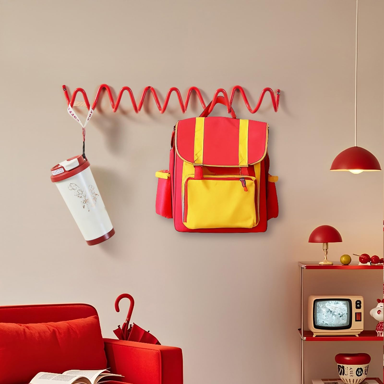 Set di 5 Ganci da Parete in Metallo Resistente alla Ruggine con Motivo Ondulato Stili Semplici Gancio con Design Ondulato per Stoccaggio del Bagno Gancio con Design Ondulato