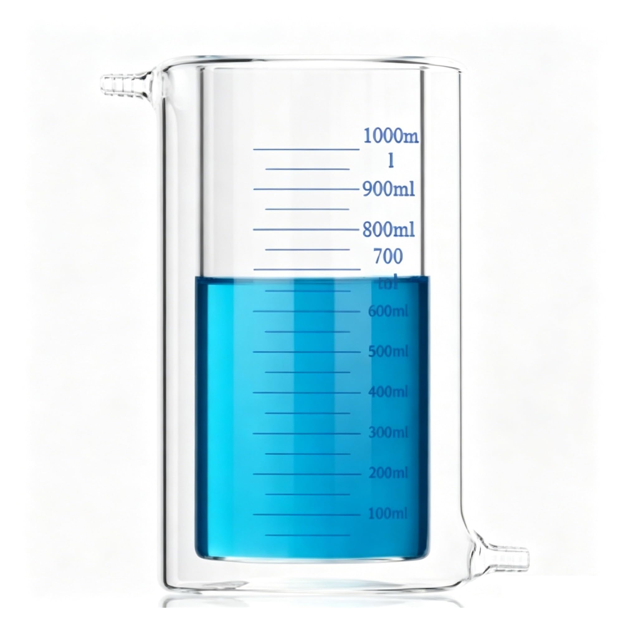 EuZhOuDEQiNg Glass Jacketed Beaker Photocatalytic Reactor Laboratory Double-layer Beaker With Mouth(1000ml)