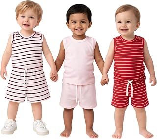 Kids Cotton Shorts and Matching Tshirt | Coord set with Checkered Print | Summer Sleeveless Clothing Set | Baby Boy & Girl... Price In India
