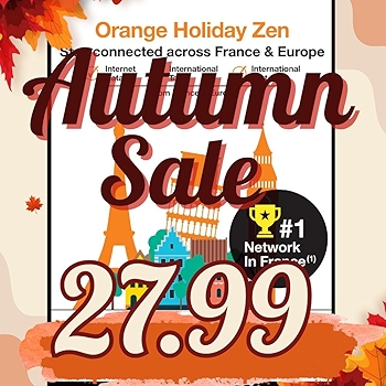 Orange Holiday Europe Prepaid SIM Card Combo with 12GB Data, 30 Min Calls, and 200 Texts