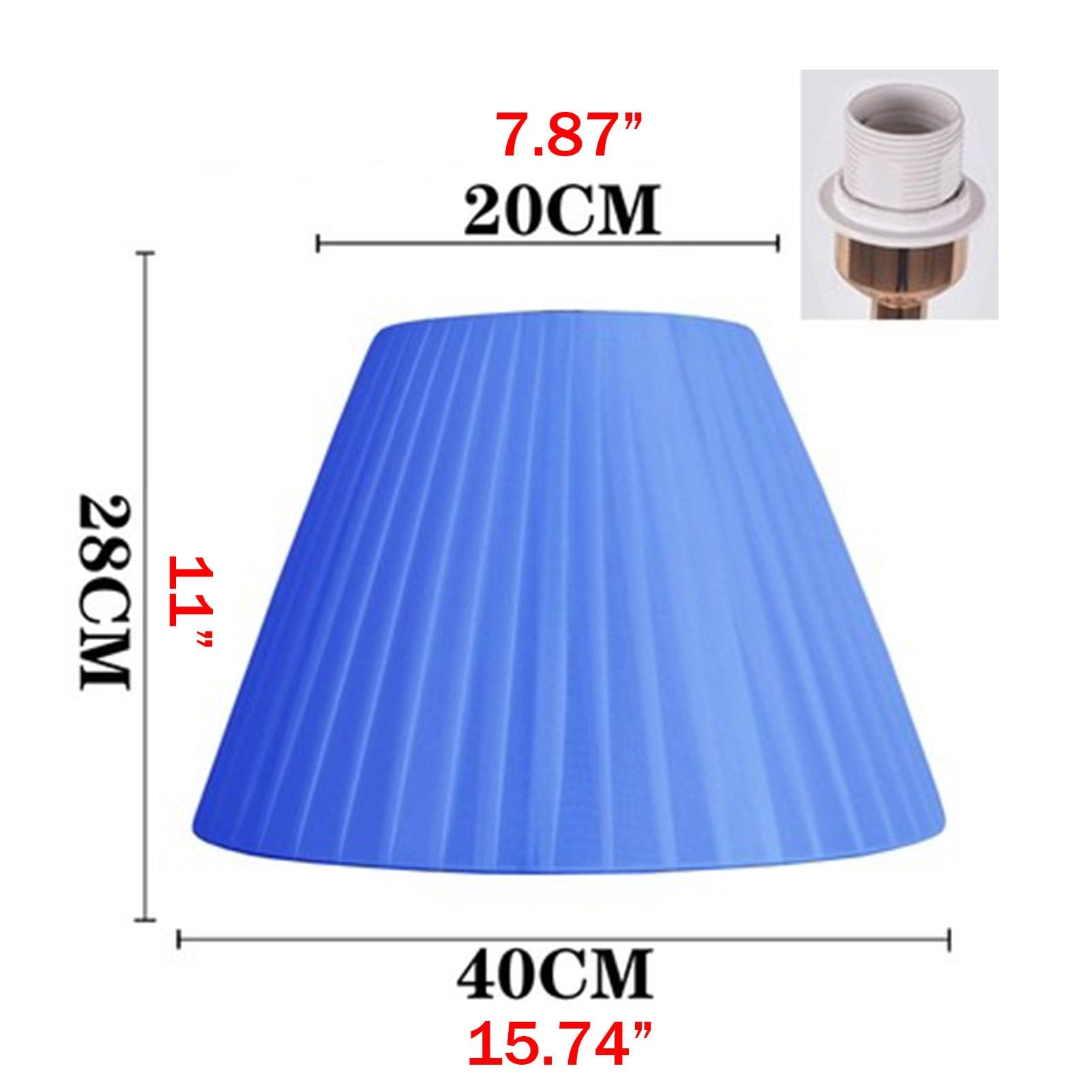 Abat Jour Douille E27, abat-jour plissé en tissu, pour remplacer les caches des lampes de bureau, suspensions et lampadaires.(40cm/15.74")