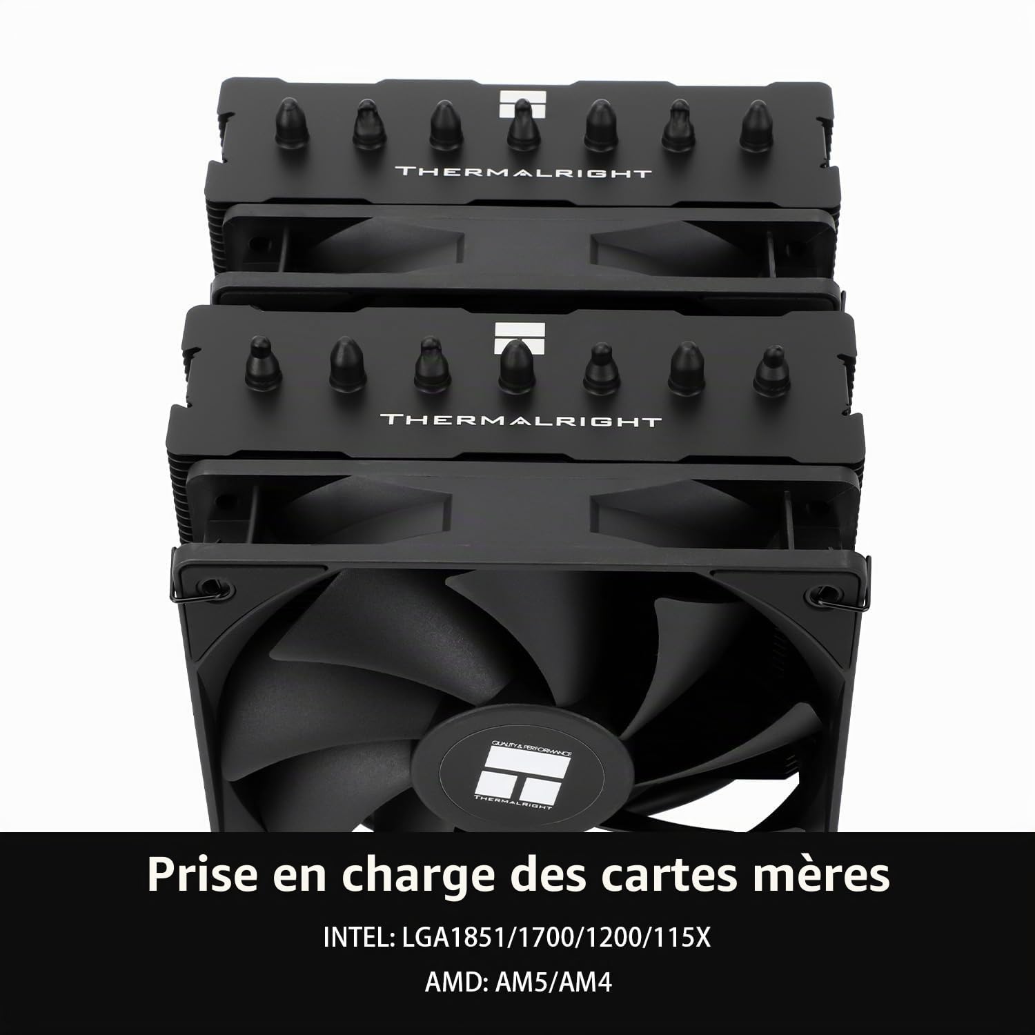 Thermalright Phantom Spirit 120 SE Black Ventilateur de processeur, double TL-C12B V2 PWM et double tour, 7 caloducs, pour AM4/AM5&Intel LGA1851/1700/115X/1200 Noir