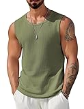 Men's Knitted Tank Tops Sleeveless Casual T Shirts Summer Beach Tank Shirts Waffle Tee B L2712 VK 5000 (XL, PIS)