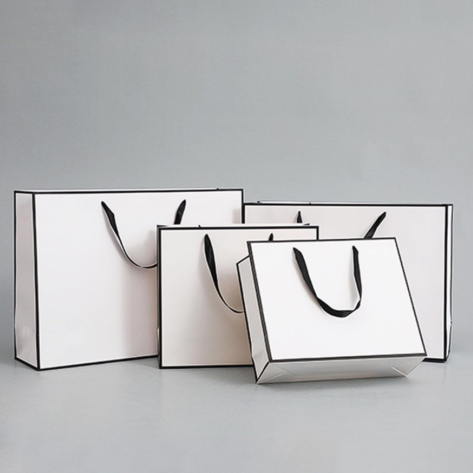20er-Pack robuste Tragetaschen aus weißem Karton mit Griff Baumwollseil, Einkaufstaschen for Bekleidungsgeschäfte, Schmuckverpackung(25 * 13 * 32cm)