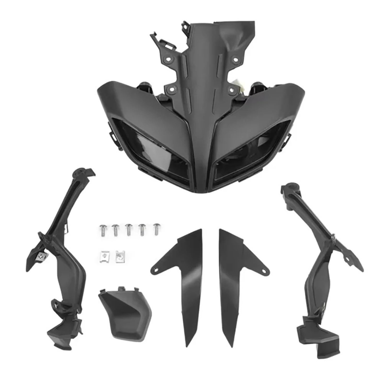 Światło Do Jazdy Pasuje Do Yamaha MT09 2017-2020 Osłona Na Światła LED Motocykl Przednia Osłona Głowy Górny Nos Owiewka Osłona Uchwytu Reflektor Dirt Bike Reflektor(Set Black)