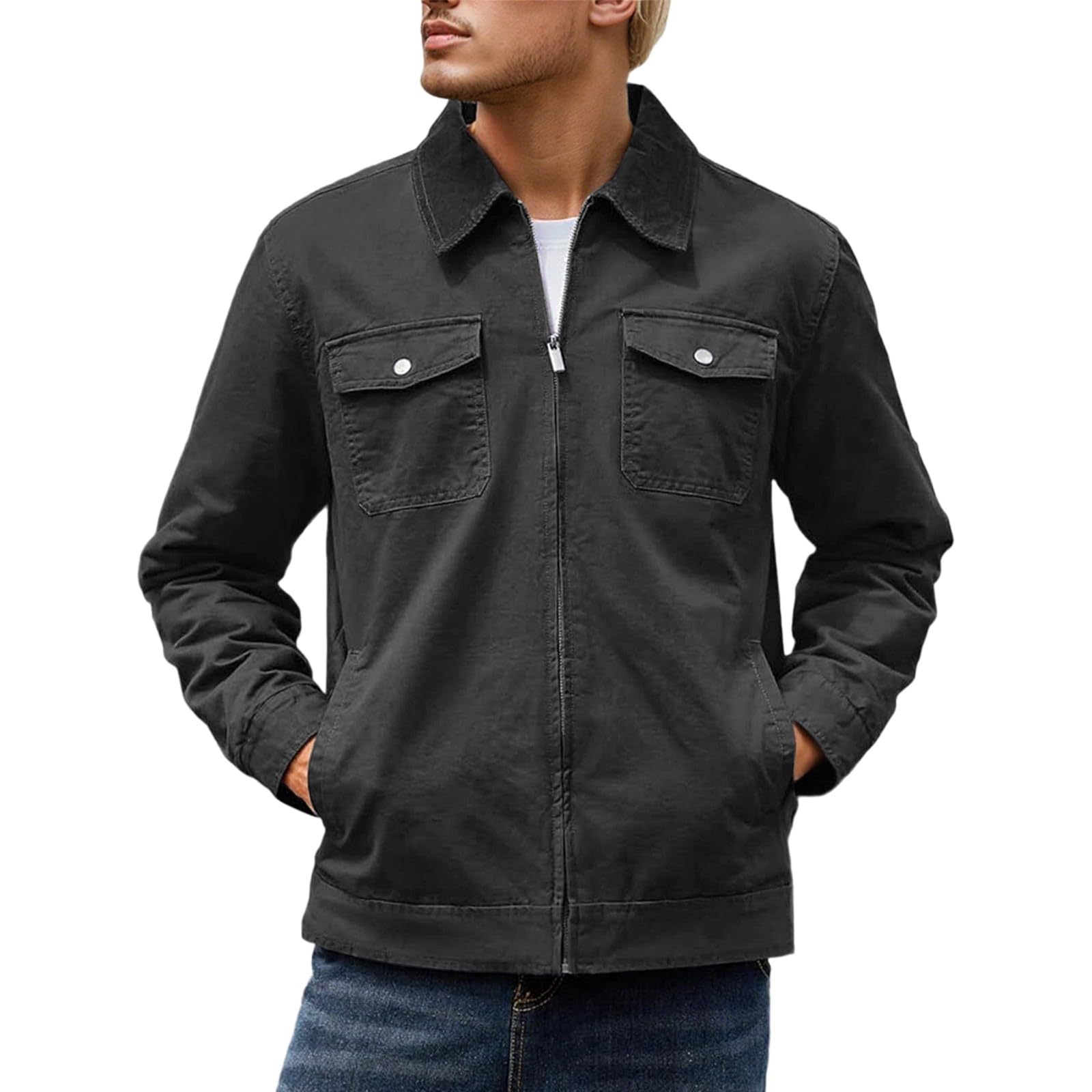 Solid Color Warm Jacket Casual Outerwear Coat Winter Heat Insulation Lightweight Comfortable