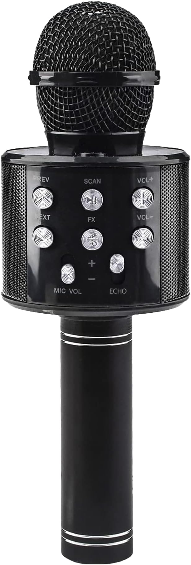 iTech Audio Bluetooth Wireless Speaker + Karaoke Microphone USB Portable Speaker Machine Birthday Home Party for All Smartphone (Black)