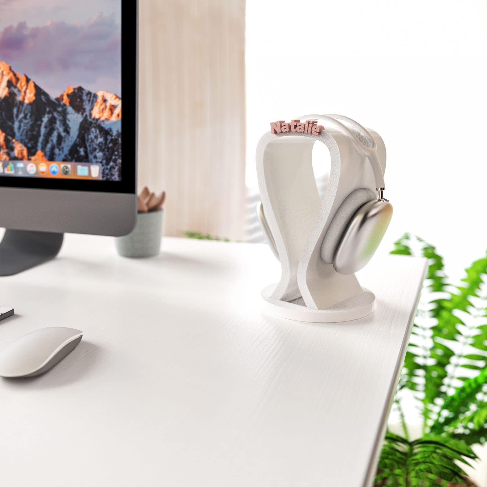 Supporto per cuffie con testo desiderato | Personalizzato | Supporto per cuffie over-ear | Accessori da gioco e PC, idea regalo per gli appassionati di giocatori e tecnologia