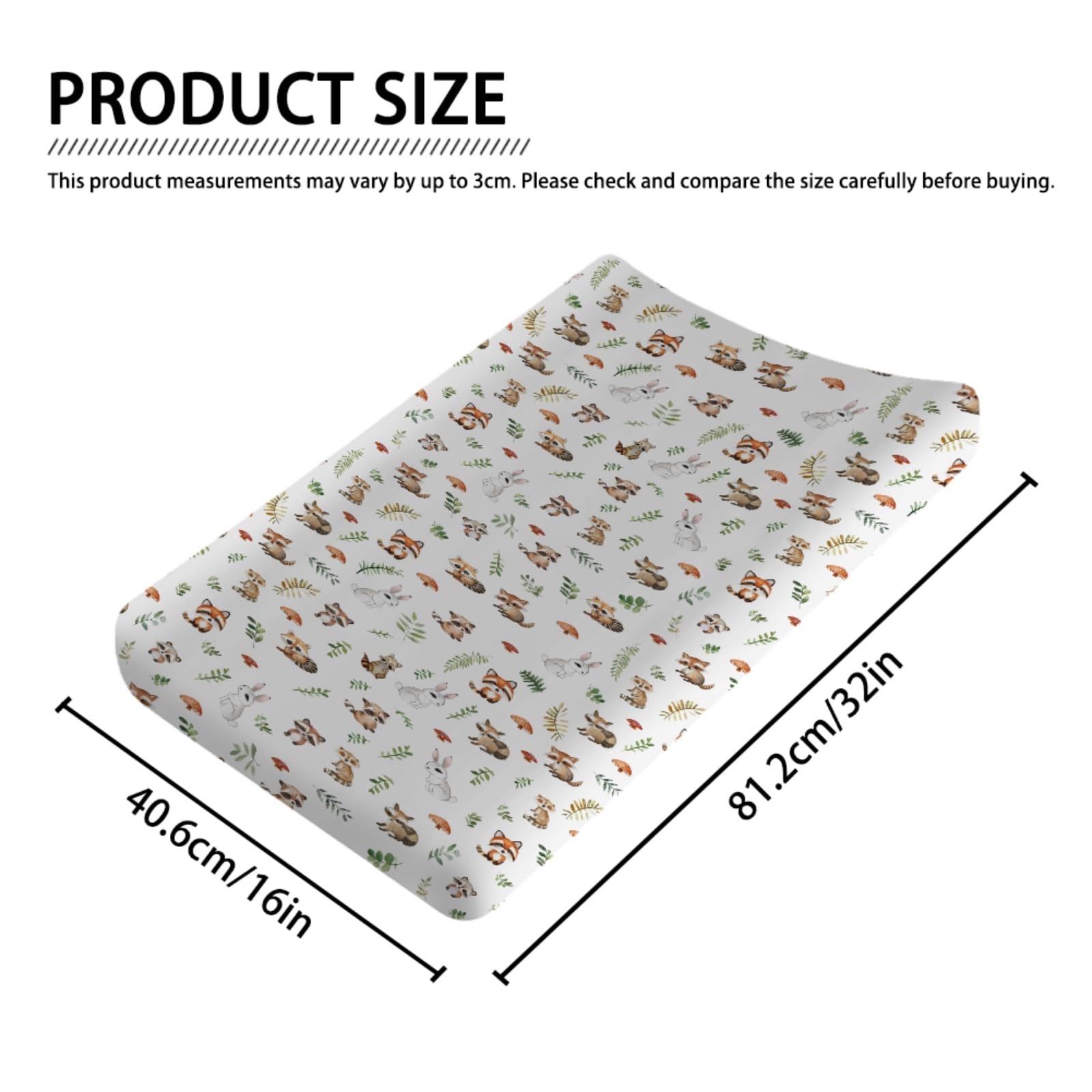 Wild Animals Baby Changing Pad Covers,Unisex Raccoons Rabbits Changing Pad Cover for Baby Girls Boys,Comfortable Breathable Changing Table Covers,Polyester Easy Care Diaper Changing Pad Table Sheets
