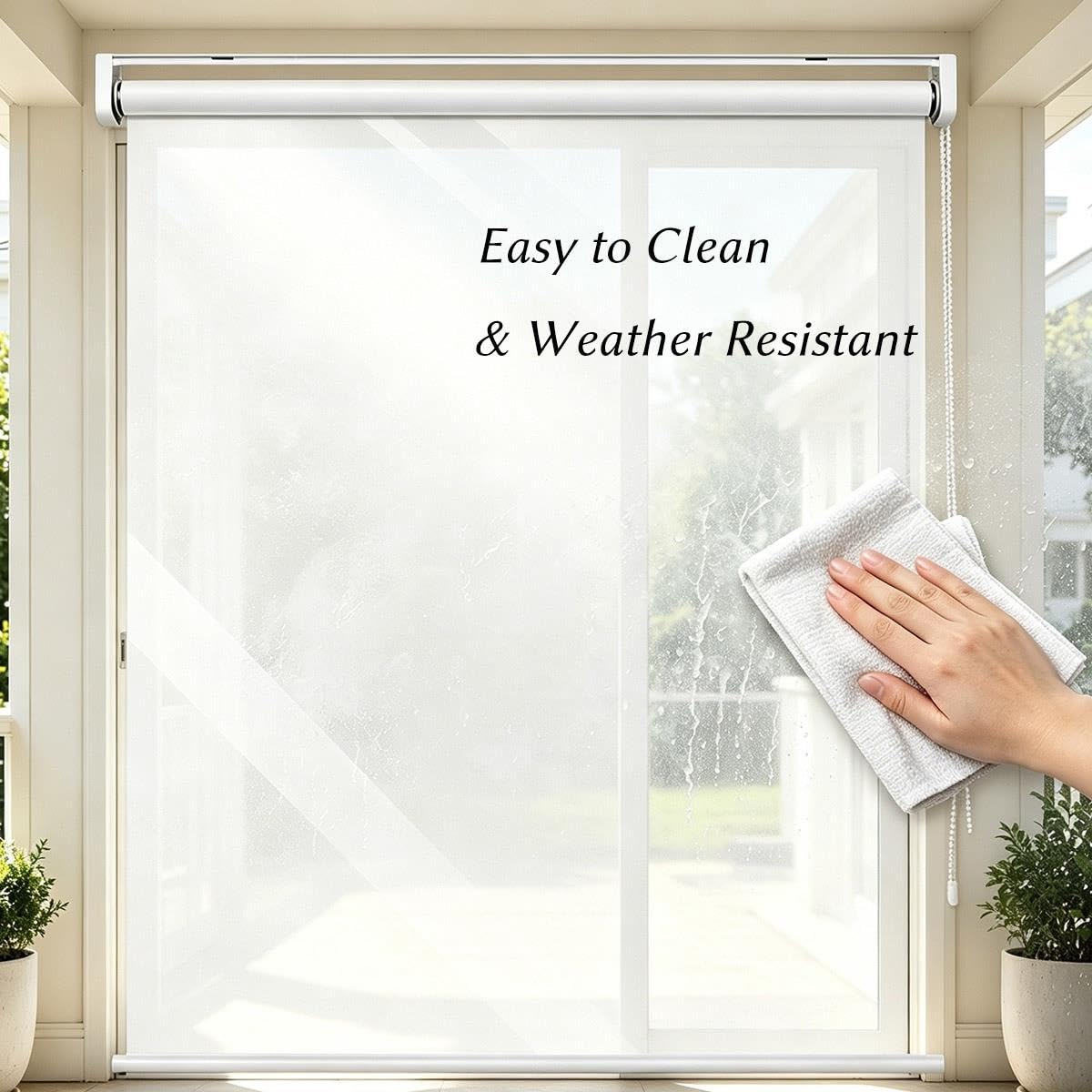 Estor Enrollable Transparente Impermeable 50-160cm, Cortinas de Invierno
