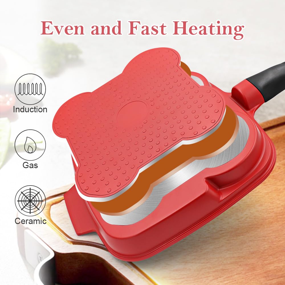 Poêle À Frire 3 Tasses, Poêle À Steak Divisée, Poêle À Hamburger