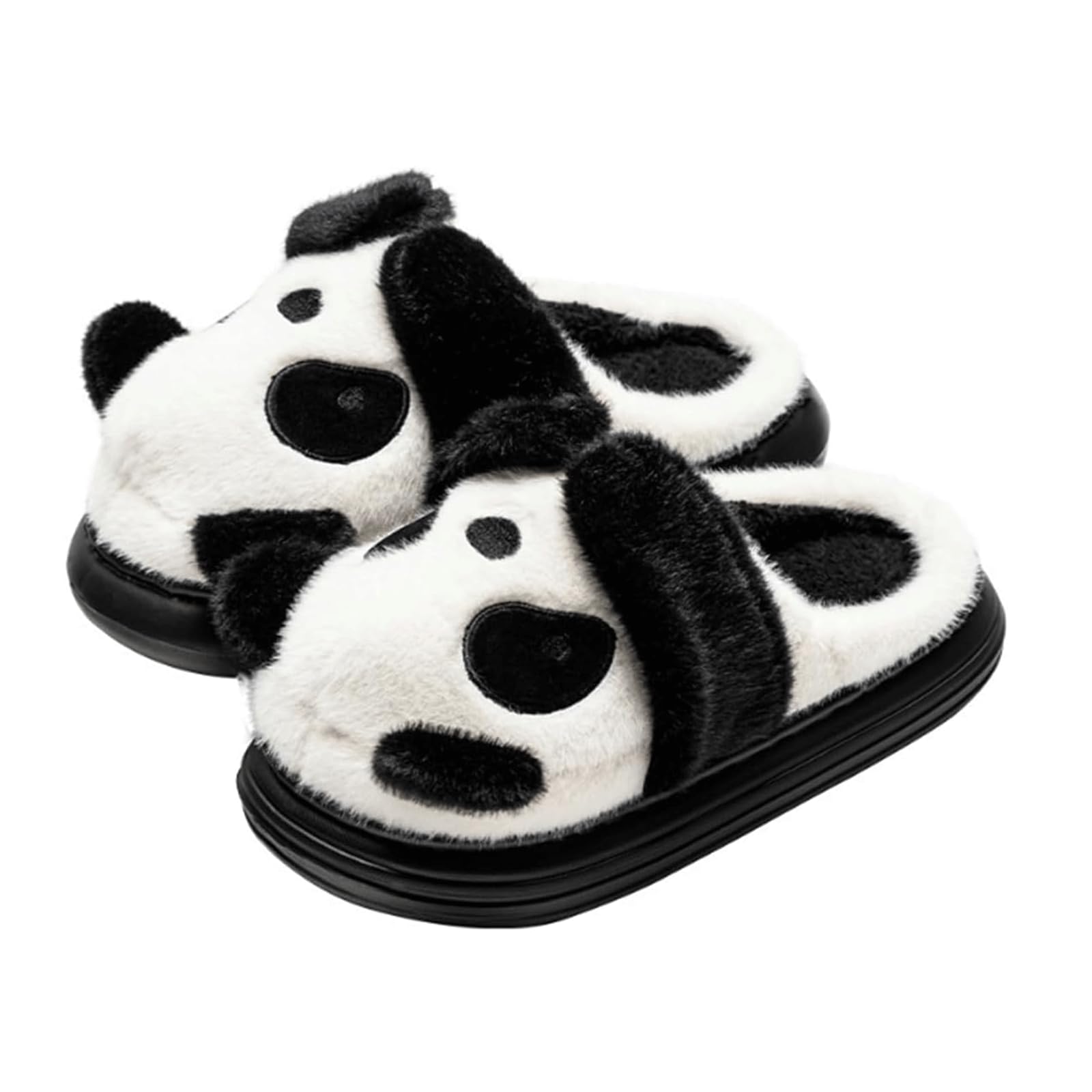 Pantoufles panda à mémoire de forme chaudes et antidérapantes pour l'hiver