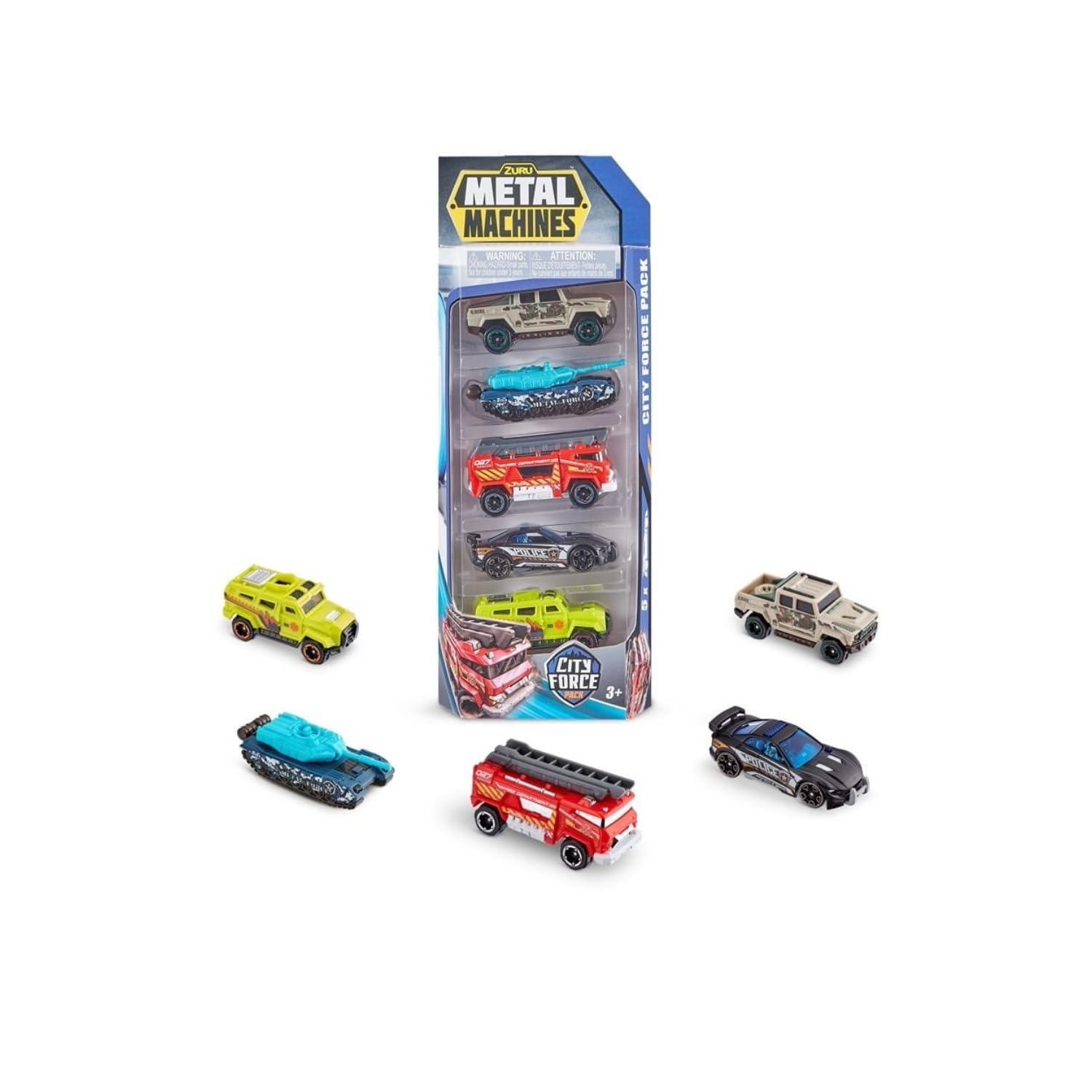ZURU Metal Machines City Force Car Pack with 5 Cars and for Children from 3 Years