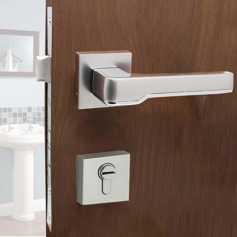 VOLO 10" Satin Silver Finish Heavy Duty Door Lock Set with Brass Coin Cylinder for Bathroom Door in Home/Hotels/Office (Model : Titan) (B0CJJQMTHK) Amazon Price History, Amazon Price Tracker