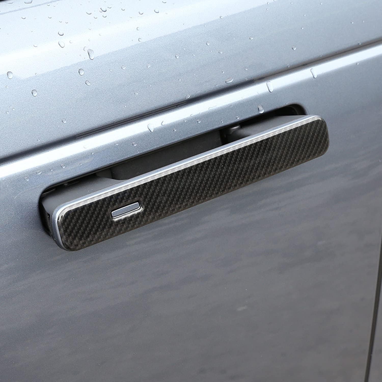 ITrims Car Door Handle Cover Trim for Jaguar I-Pace 2018-2023 Car Accessories Exterior Door Handle Cover Sticker Protector 4PCS ABS Carbon Fiber