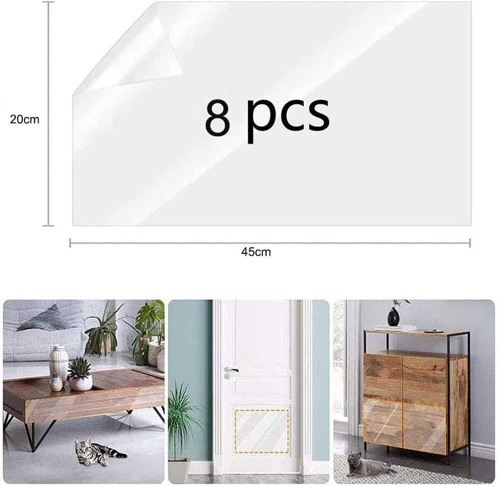 Hsthe Sea 8 PCS Anti-Scratch Furniture Protectors Cat Scratch Couch Protector Pet Sofa Guard for Protecting Upholstered Transparent For Sofa Furniture Door Scratch Protection - Image 2