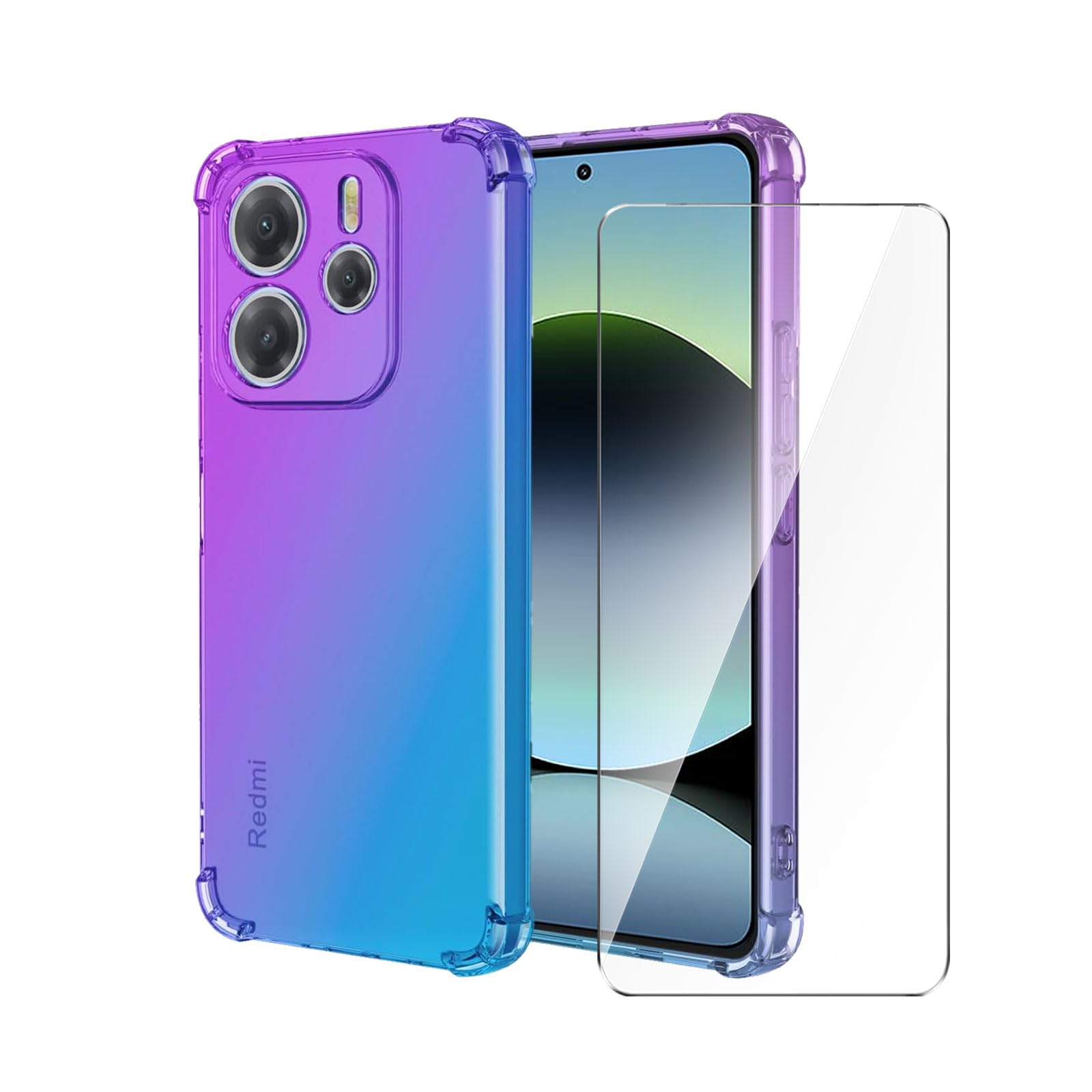 Wanglaism Handyhülle für Xiaomi Redmi Note 14 4G Hülle + 1 g