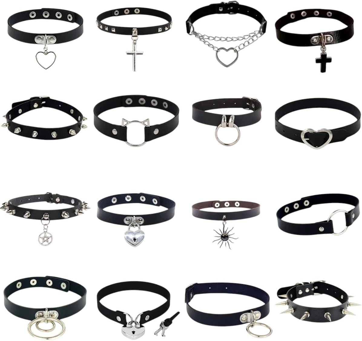 New 2025 Unisex Spike Choker Necklaces Punk Faux Leather Collar For Women Men Cool Big Rivets Studded Chocker Necklace Goth Style Accessori Decoration Jewelry Luxury Accessories Trendy And