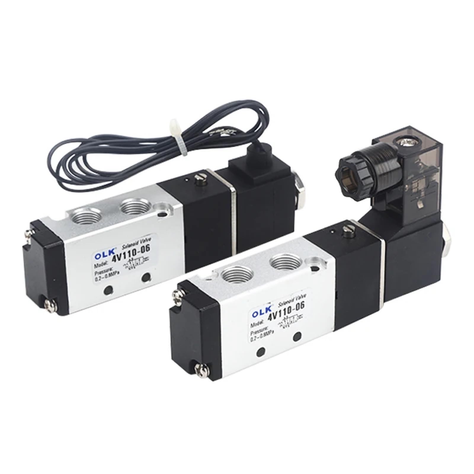 Válvula Solenoide de Control neumático 4V110-06, 5 vías, 2 Posiciones, 1/8 ", 5/2 vías, DC12V, 24V, AC110V, AC220V, con Ajuste de 4, 6, 8, 10 y 12mm(Only 4V110-06-I,AC110V)