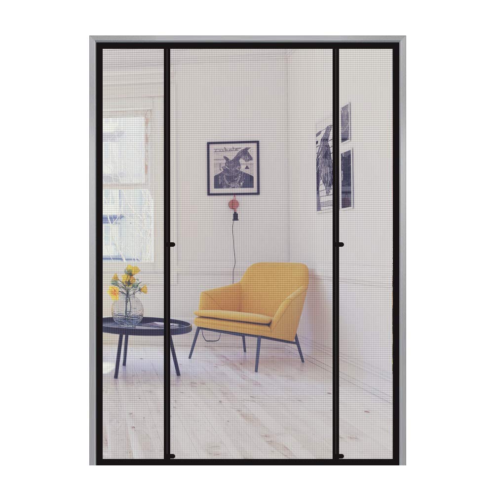 HADORMagnetic Screen Door for French Door, Sliding Door and Large Patio Door, Door Screen Magnetic Closure with Super Strong Magnets, Heavy Duty Double Opening Door Mesh Fit Door Size 72" X 80"