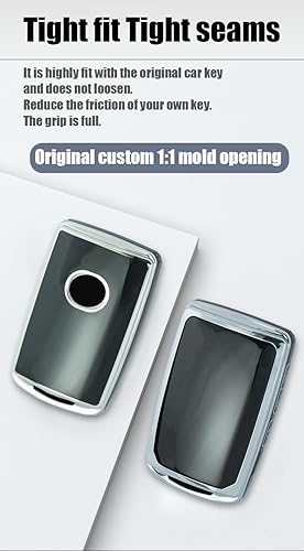 Miniatura 4 de ontto Funda para llavero de automóvil de 4 botones con borde plateado, apta para Mazda 3, Hatchback CX-5, CX-50, CX-3, CX-30, 2020 en adelante,