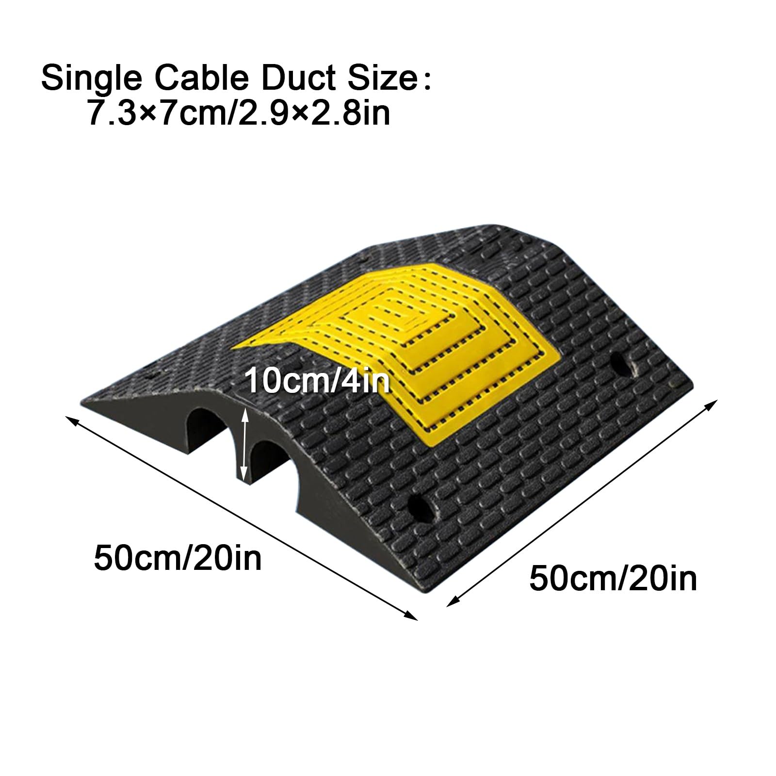Canaleta Cables Suelo, Pasacables de Suelos, 2 Canales en la Parte Inferior, Capacidad de Carga 50t, Adecuada para Carga y Descarga en Muelles(50x50x10cm/20x20x4in)