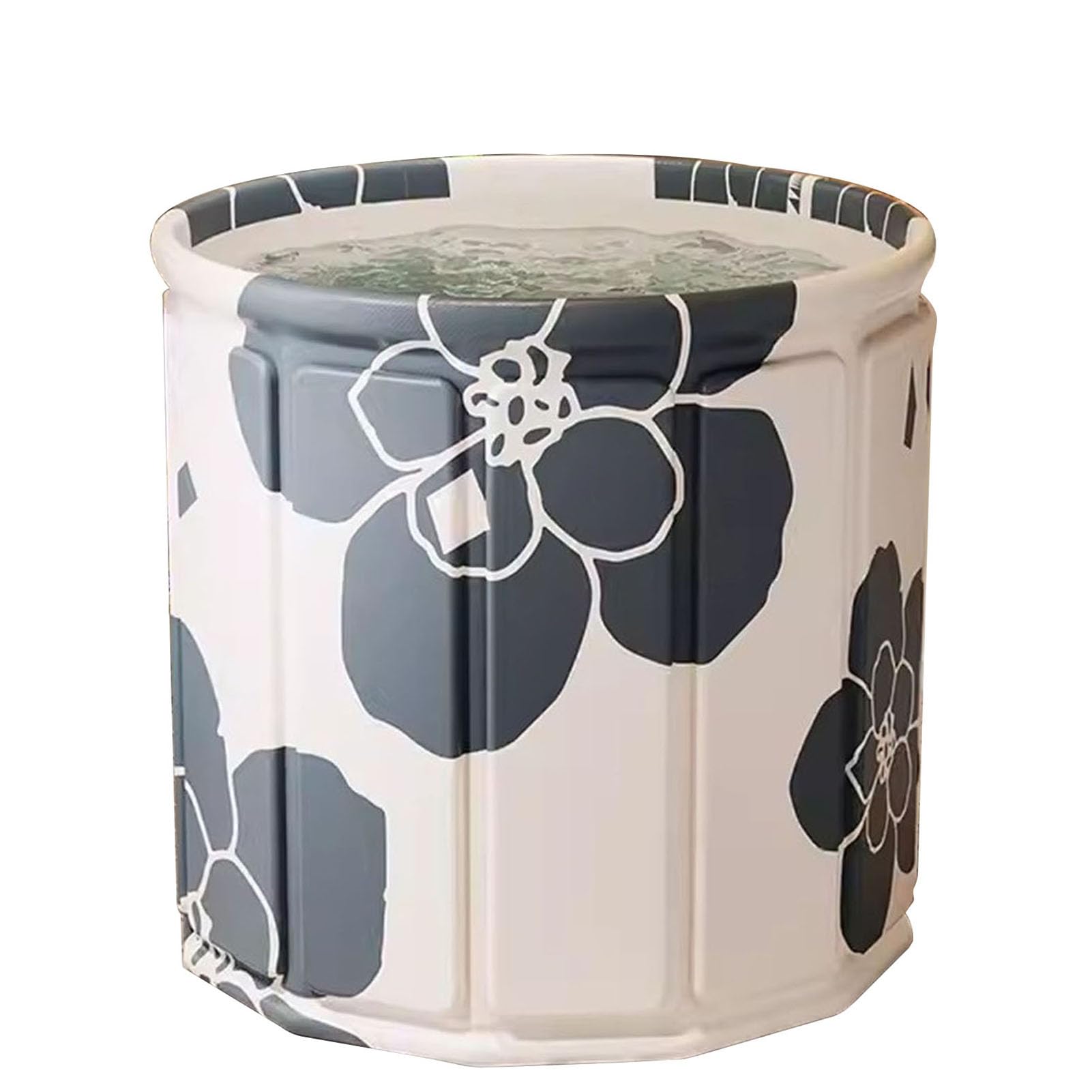 Faltbare Badewanne Erwachsene Tragbare Badewanne Eistonne Freistehend Badewanne für Dusche Ice Bath Mobile Badewanne Stehbadewanne ideal für Heißes Bad Eisbad (70cm,Black)