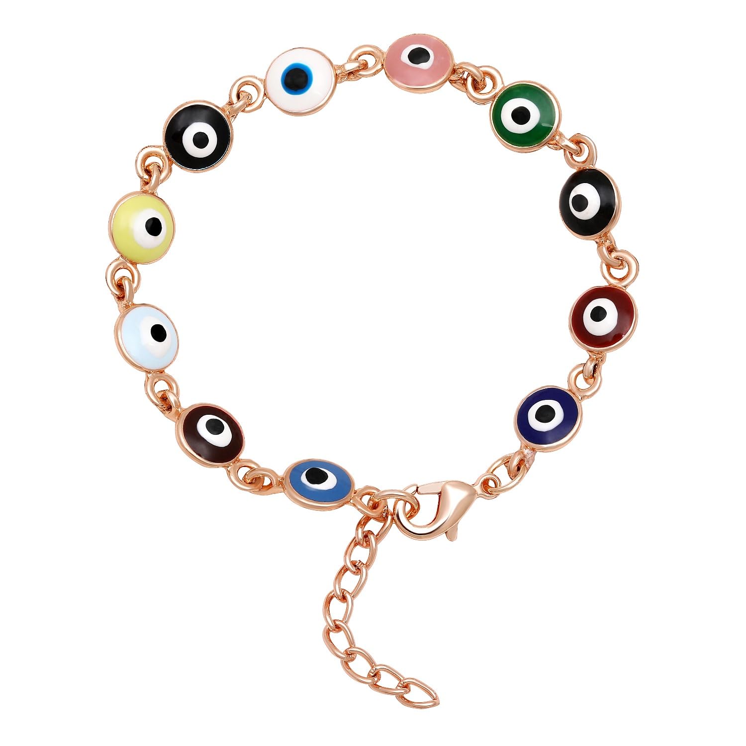 Mahi Rose Gold Plated Multicolor Meenakari Work Evil Eye Unisex Nazariya Bracelet (BR1101035ZMul) (B0CH8Q4QHS) Amazon Price History, Amazon Price Tracker