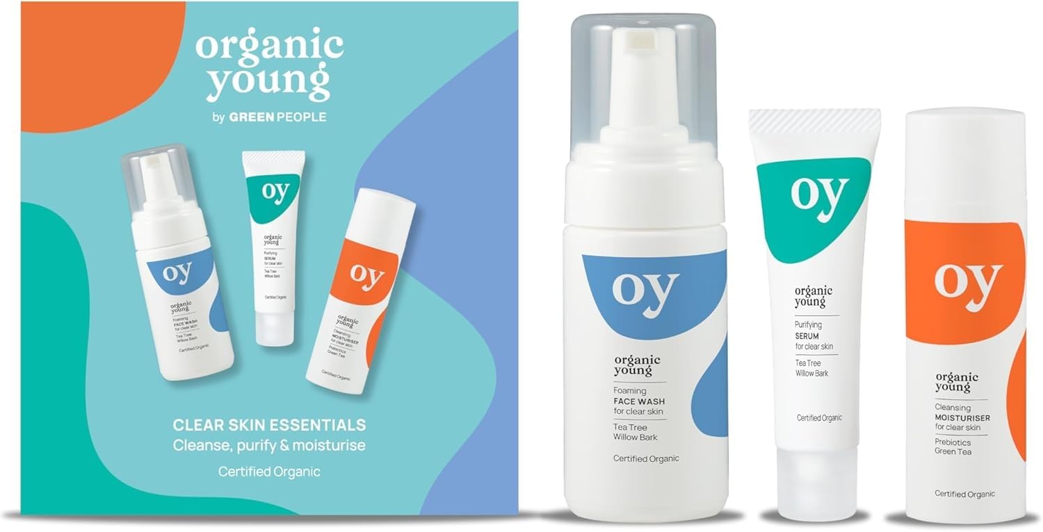 Sponsored Ad – Green People Teen Skincare Set - Face Wash, Serum & Moisturiser for Spots & Blemishes - Vegan, Cruelty-Free