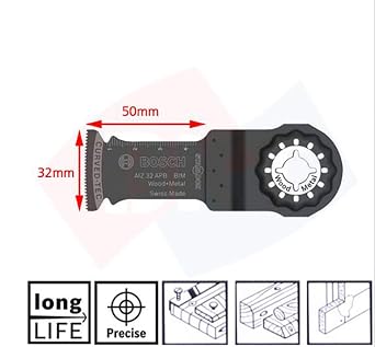 Bosch 5-piece Starlock Tungsten Carbide Plunge-Cutting Blade/Segment Saw Blade Set (for wood and metal, best of cutting, Accessories for Multitool)