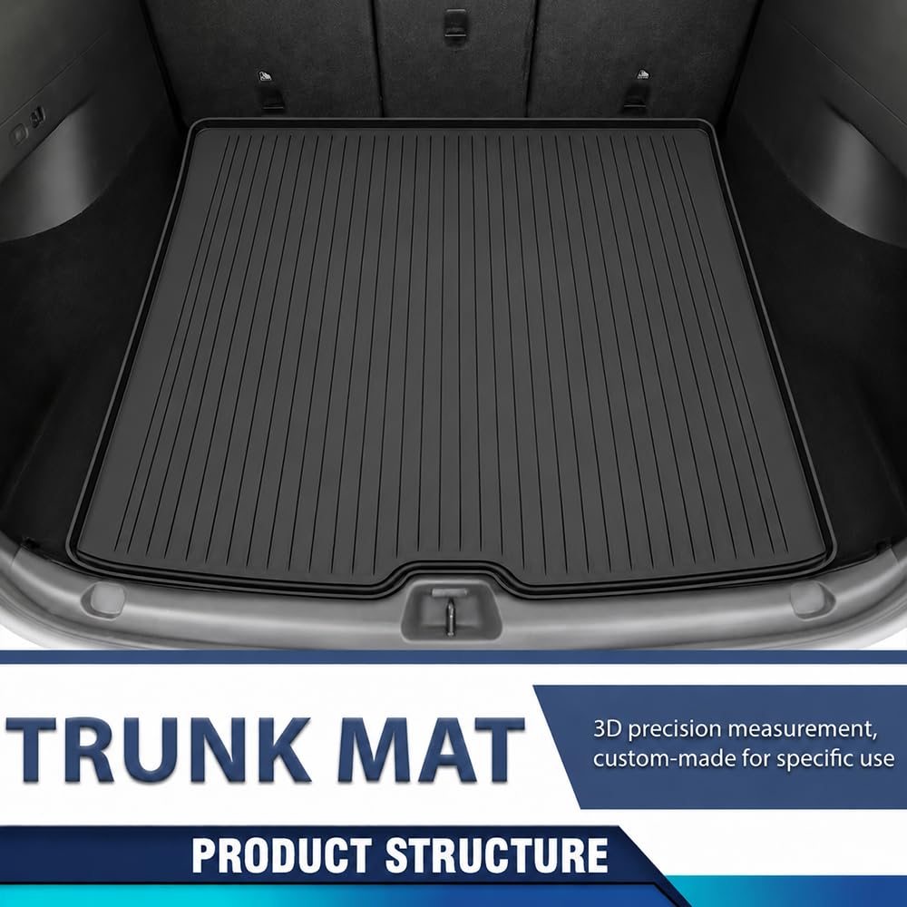 PIT66 Alfombrillas y alfombrillas para maletero para Tesla Model 3 2017-2023, 6-TLG TPE para todo tipo de clima, juego de alfombrillas de 1 a 2 filas y maletero juego completo Tesla Model 3 2017-2023