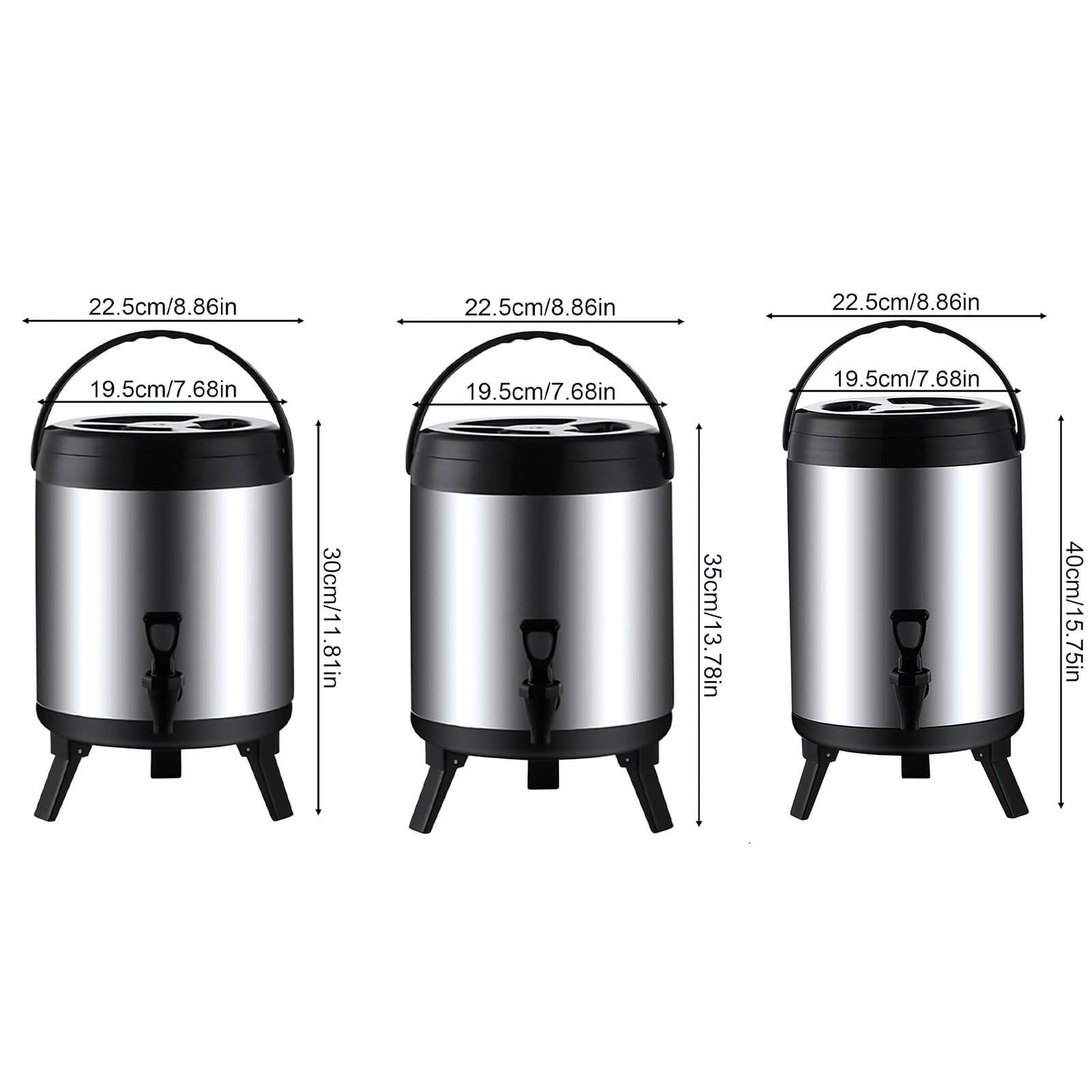 Distributeur de Boissons Isotherme 6/8/10L,Thermos Distributeur de Boissons Chaude et Froide,Inox alimentaire Conservation Longue durée Chaude et Froide,pour Camping et Restauration (6L)