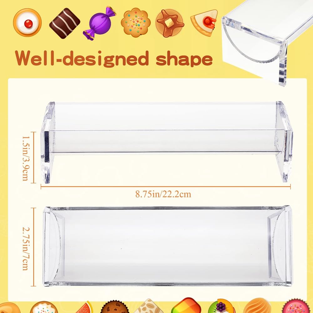 4 Stück transparente Knallbonbons Tablett zum Servieren rechteckiger Knallbonbon-Halter Acryl Serviertablett Lebensmittel Display Ständer für Party Transparent