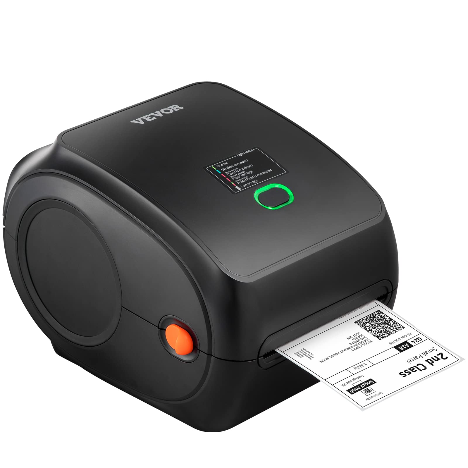 VEVOR Drukarka termiczna Bluetooth, drukarka etykiet Edesive 4x6, etykieciarka termiczna kompatybilna z Windows/MAC OS/Linux/Chromebook, obsługuje DHL, USPS, FedEx, Shopify, Ebay, Amazon itp.