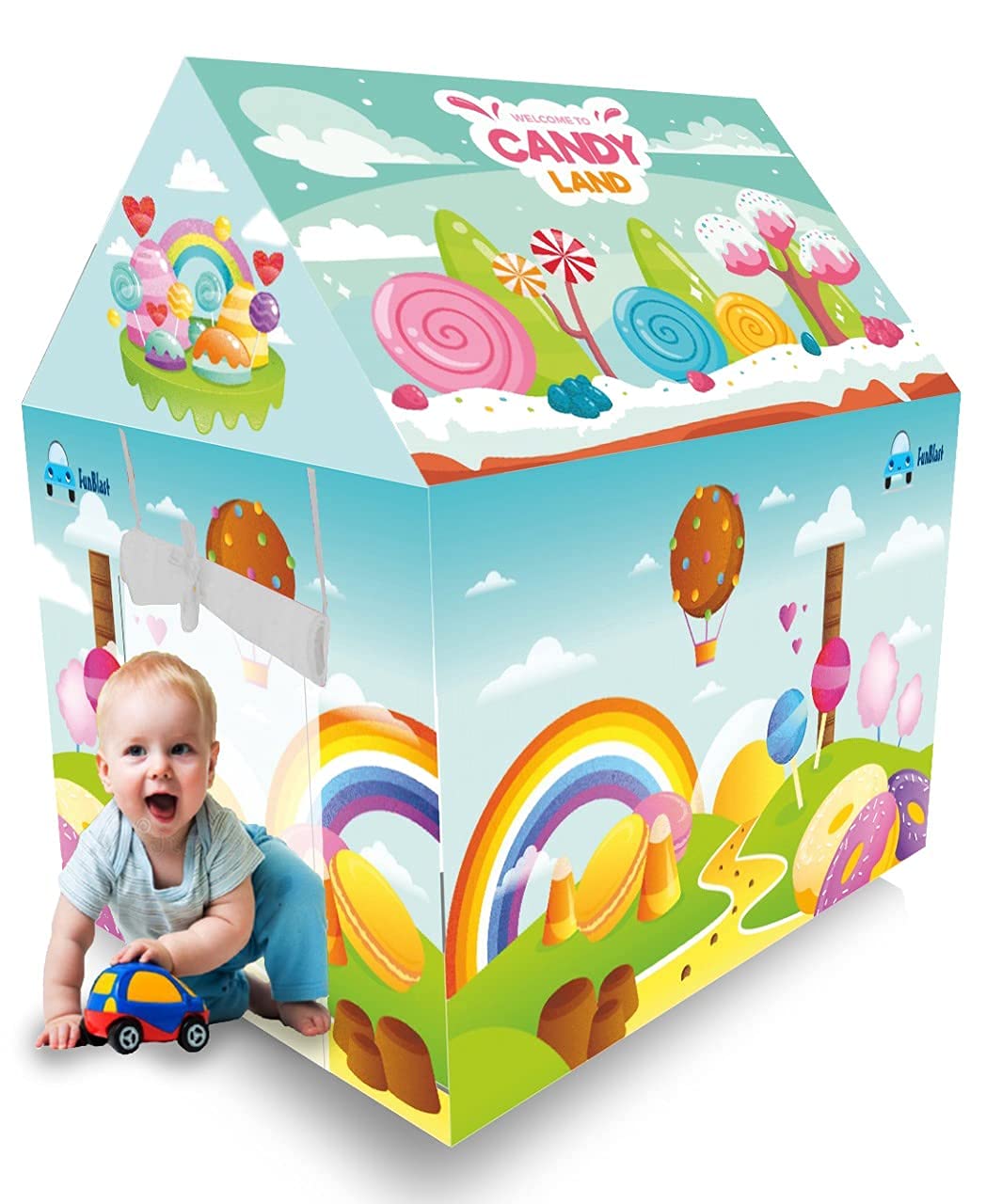 FunBlast Jumbo Size Tent House for Kids - Light Weight & Water Proof Kids Play Tent House for Children, Girls and Boys - Multicolor (B08R1V7XR6) Amazon Price History, Amazon Price Tracker