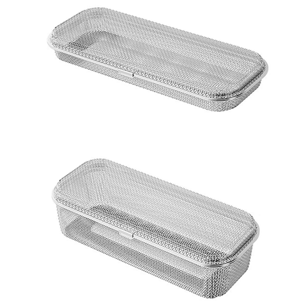 UDSKNV[KSL Stainless Steel Mesh Cutlery Box Cleaning Basket Spoons Storage for Dishwasher Small Items Kitchen Tools