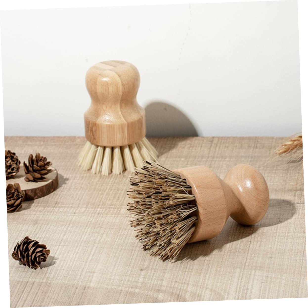 Beavorty 6 Piezas Cepillo para Platos Herramienta Limpieza Fiebre del Lavado Platos Mini Herramientas Cepillo para Fregar Ollas para Wok Chino Suciedad Piso Madera