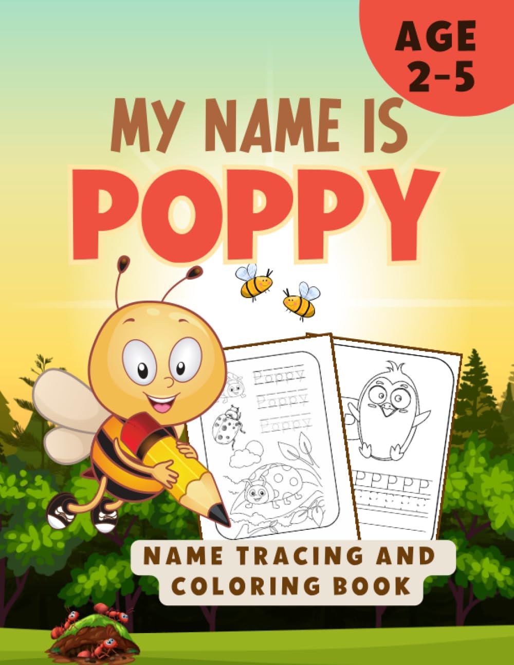 MY NAME IS POPPY | NAME TRACING AND COLORING BOOK | TRACE MY NAME AND COLORING WORKBOOK