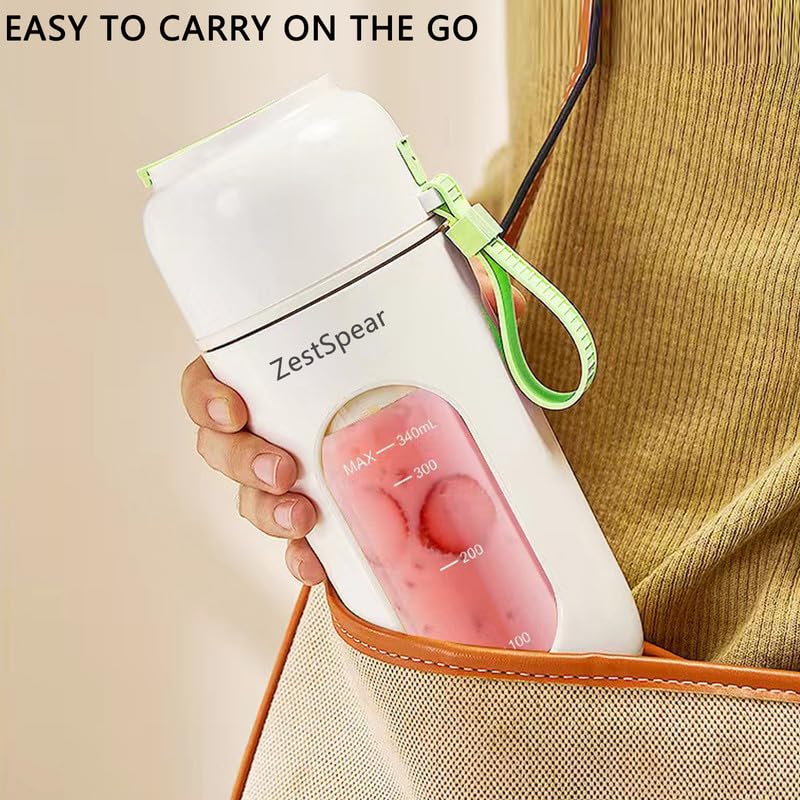 Licuadora portátil recargable por USB, licuadora de tamaño personal para batidos y batidos, fuerte potencia de corte con 12 cuchillas, para batidos, alimentos y proteínas para bebés, oficina en casa, 6