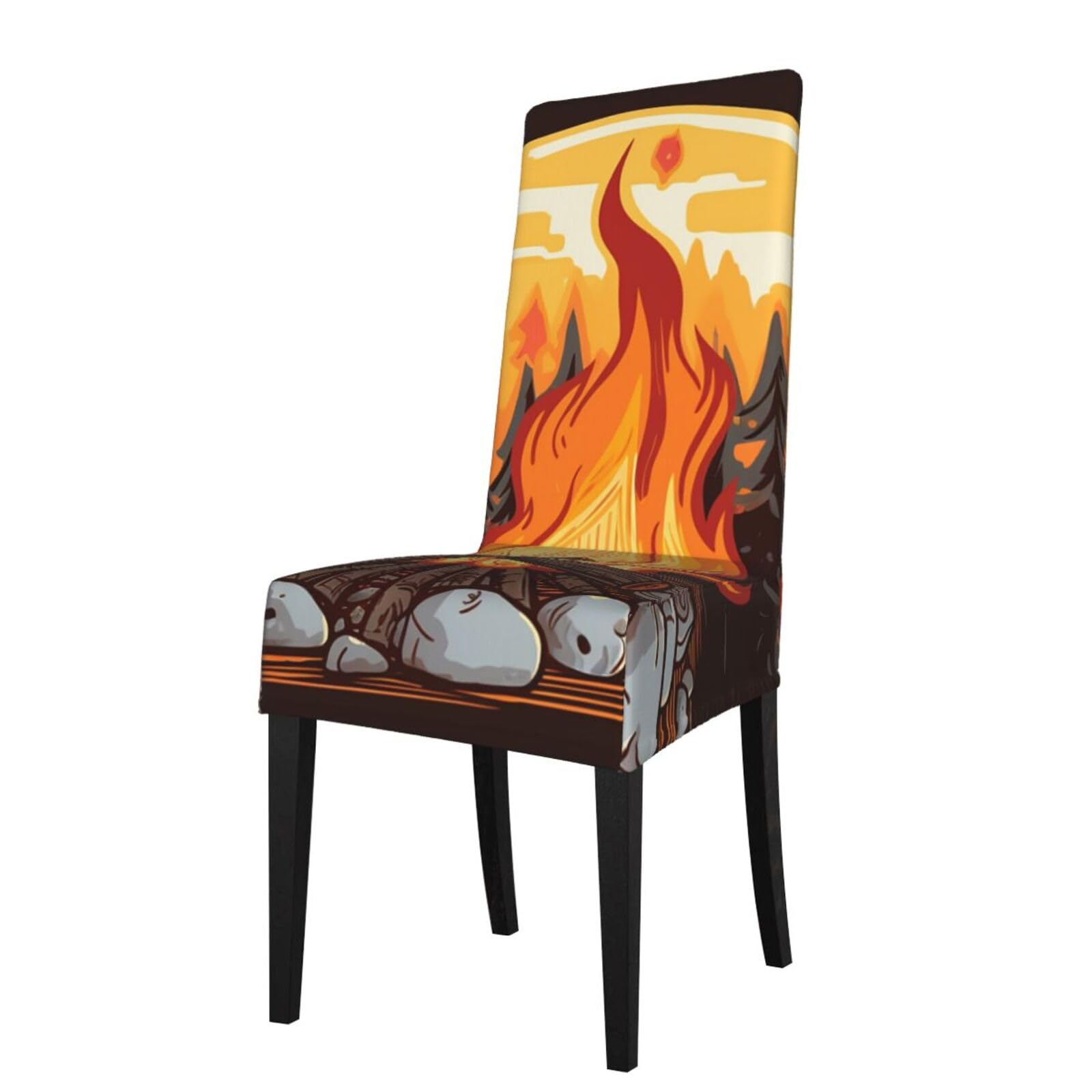 FodPand Stretch Chair Covers for Dining Room, Bonfire Chair Seat Covers Washable Detachable Chair Slipcover Chair Protectors Covers for Kitchen,Wedding,Party