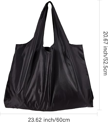 Miniatura 2 de 3 Pcs Foldable Eco-Friendly Nylon Grocery Bags Reusable Waterproof Shopping Tote Bags Cat Pattern with Pouch and Bag Handle