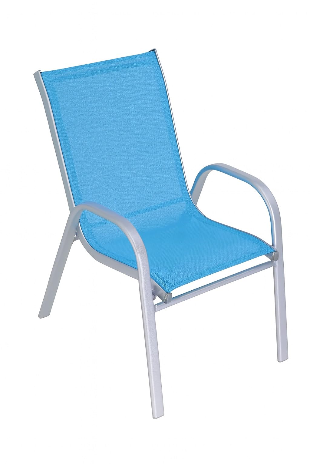 Hline Kinderstuhl aus Metall Kinder Gartenstuhl Sessel Stuhl stabil robust (2 Stück BLAU)