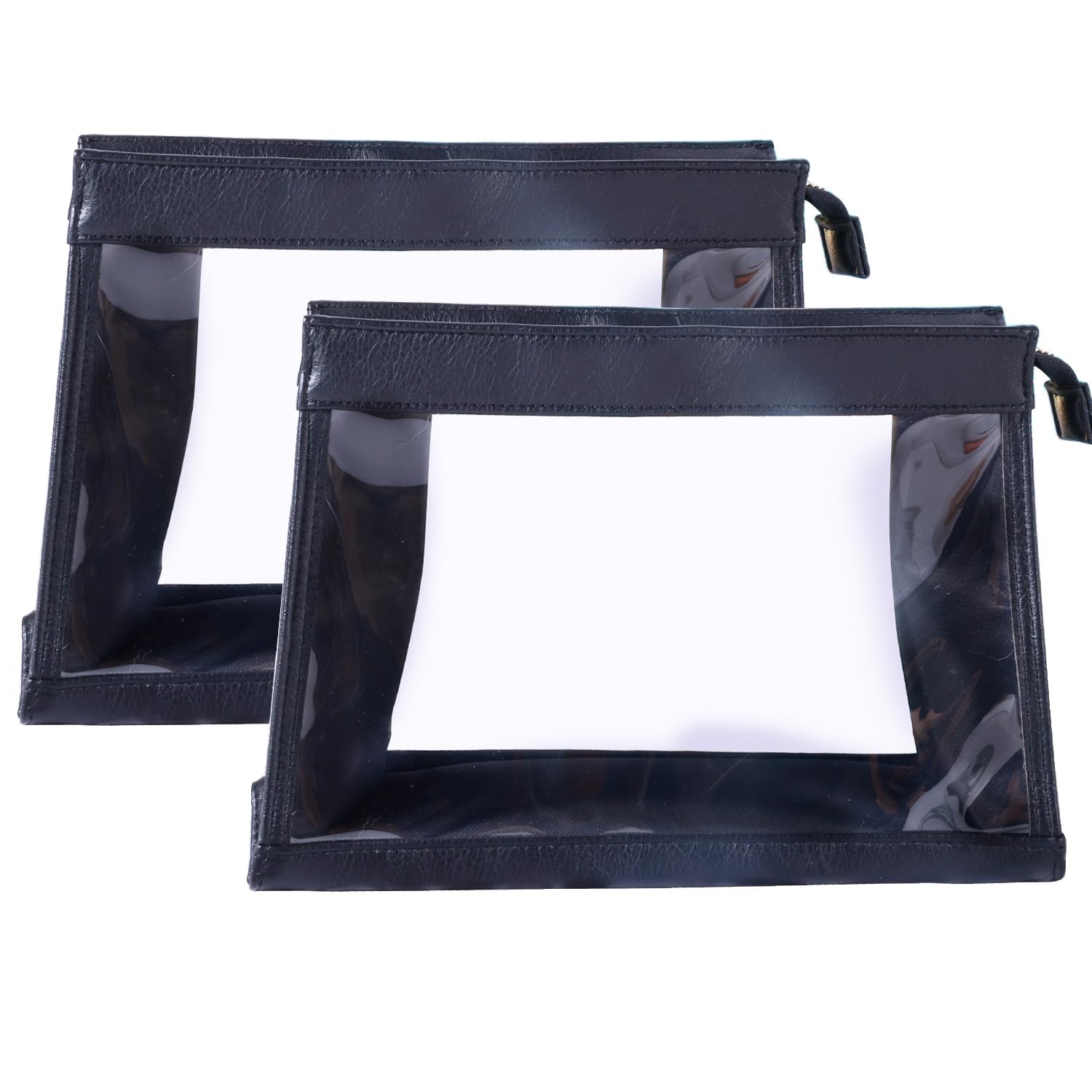 Women Travel Toiletry Bag Make Up Bag Cosmetic Essentials Transparent Makeup Wash Pouch 2 pcs Transparent Black