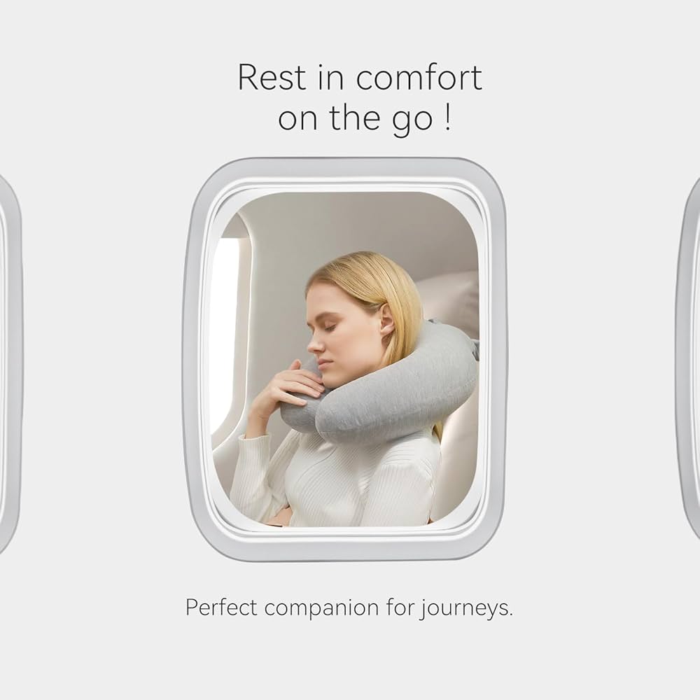 Oreiller De Voyage Gonflable Qtksceadlnce - 2 Pièces En Forme De U - Confort Nuque Pour Avion, Bus, Train